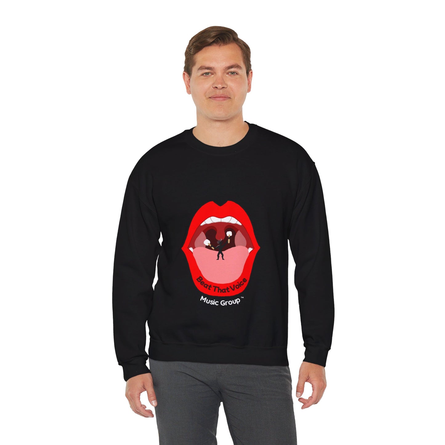 BTV Music Group Unisex Heavy Blend™ Crewneck Sweatshirt Blk.